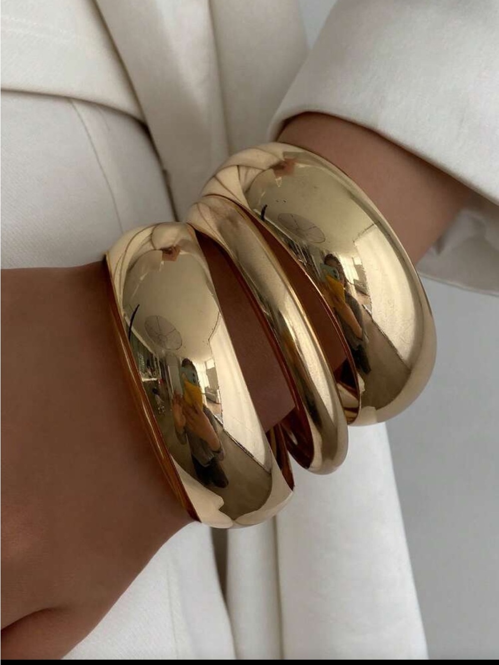Yellow Gold Statement Bangle Bracelet